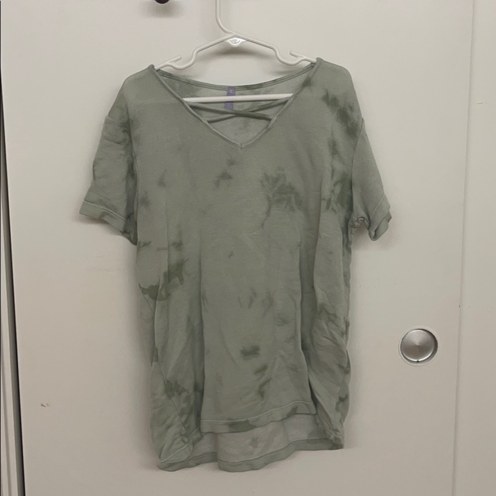 Green Tie Dye Top - with cross front